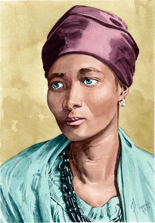 Retrato de Eleanor Xiniwe, pintado por Tomás Hoya Cicero. acuarela, watercolor