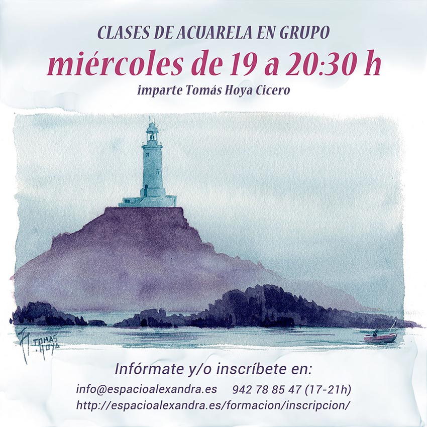 Clases de acuarela los miércoles de 19 a 20:30 horas, en Santander