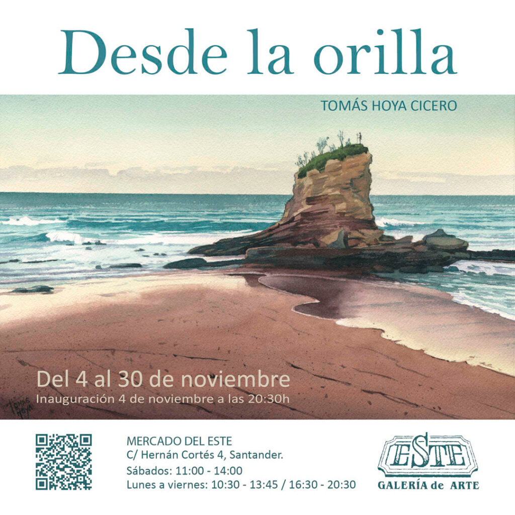 Cartel anunciador de la exposición en la galería Este de Santander durante el mes de noviembre